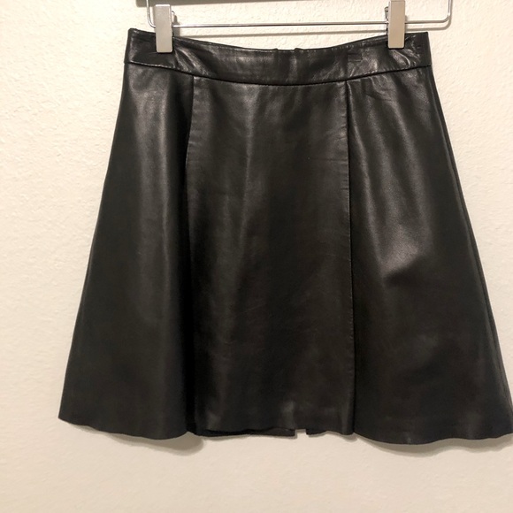 All Saints Black Lamb Leather Miniskirt-Size 4 - Picture 1 of 2